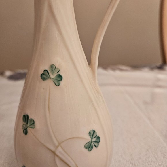 Vintage Belleek Small Pitcher Clover Design - Picture 2 of 8